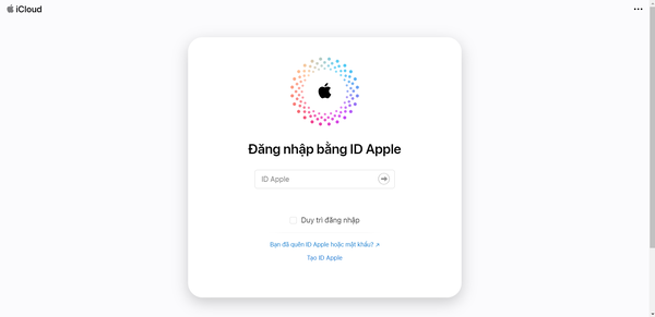 Bạn cần đăng nhập iCloud bằng tài khoản ID Apple